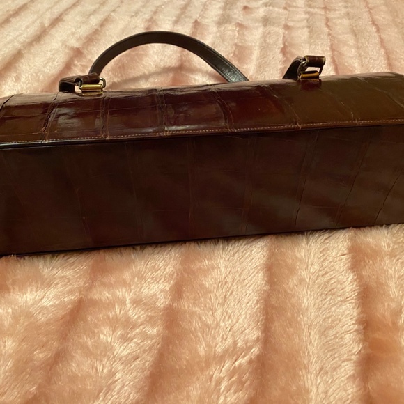 Dark Brown Alligator leather handbag - Picture 8 of 8